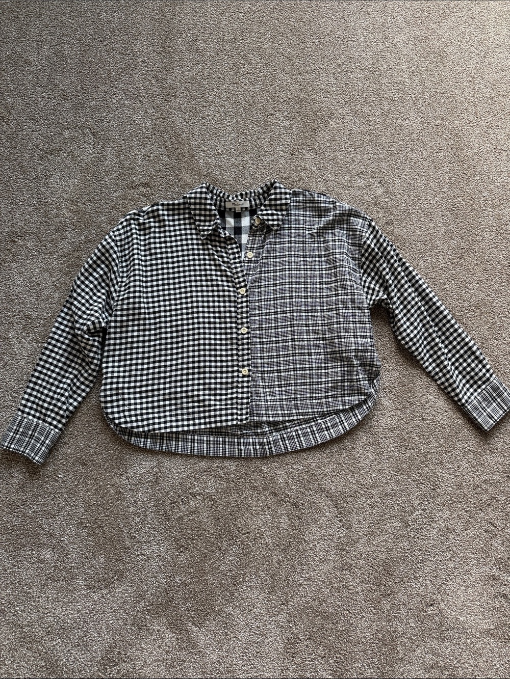 Madewell Black & White Plaid Shirt